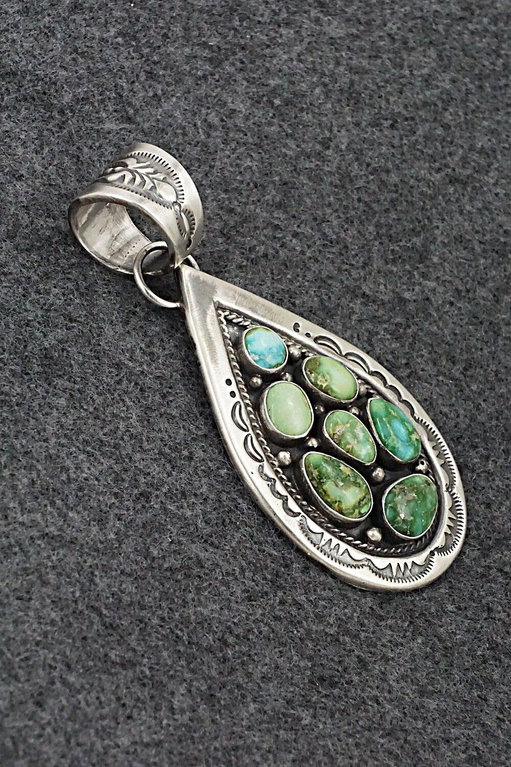 Turquoise & Sterling Silver Pendant - Samuel Yellowhair