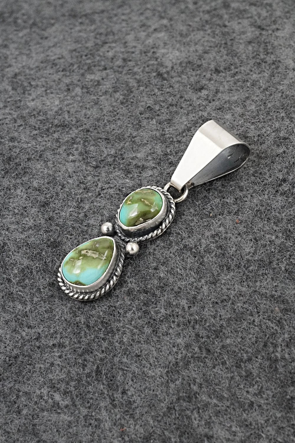 Turquoise & Sterling Silver Pendant - Eugene Gruber