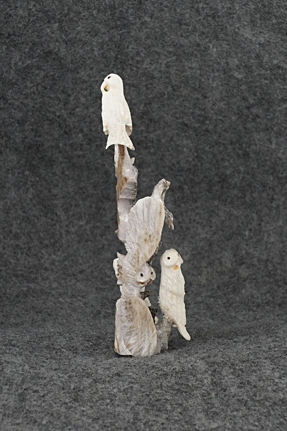 Owls Zuni Fetish Carving - Ruben Najara