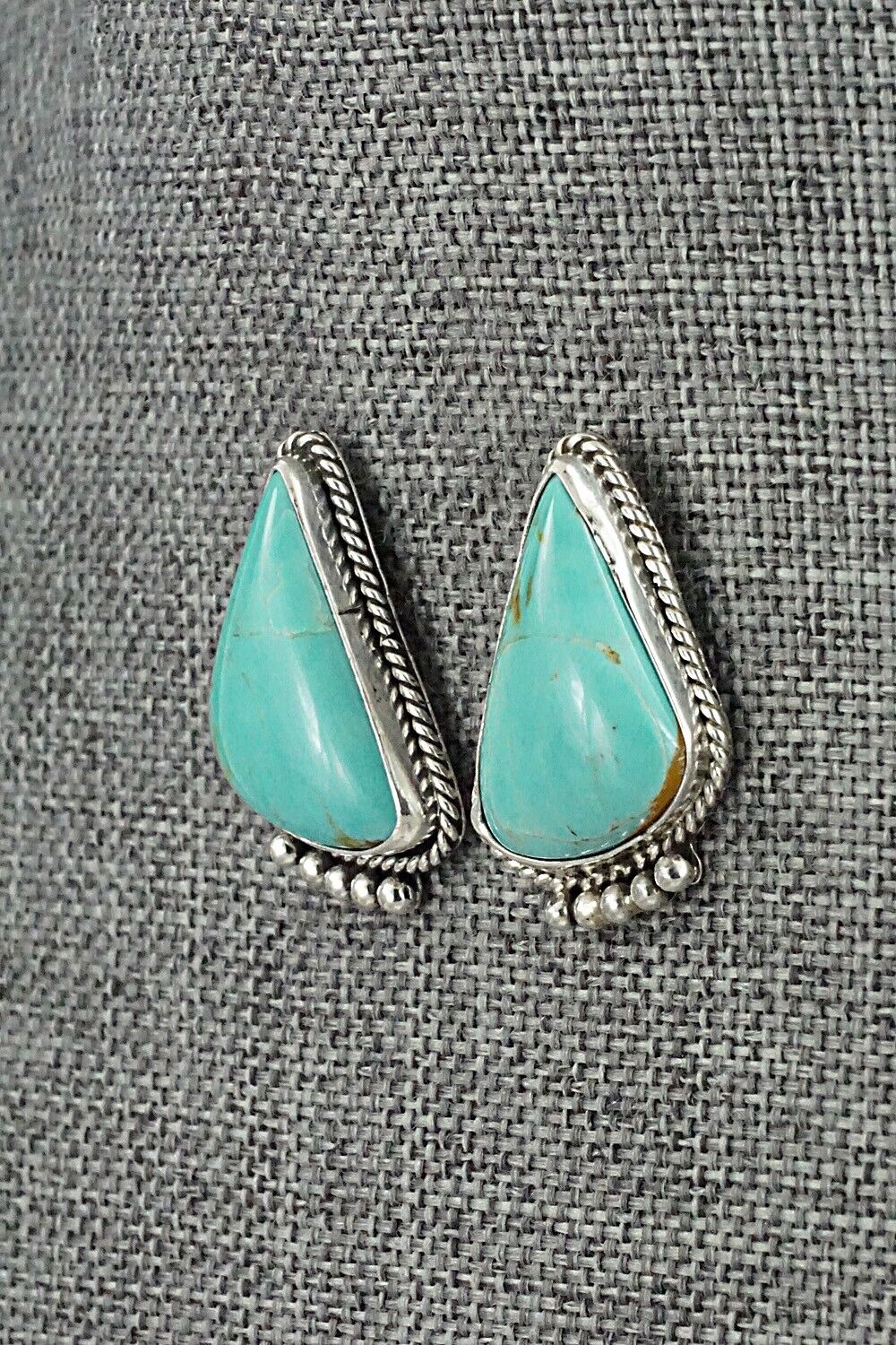 Turquoise & Sterling Silver Earrings - Rena Begay