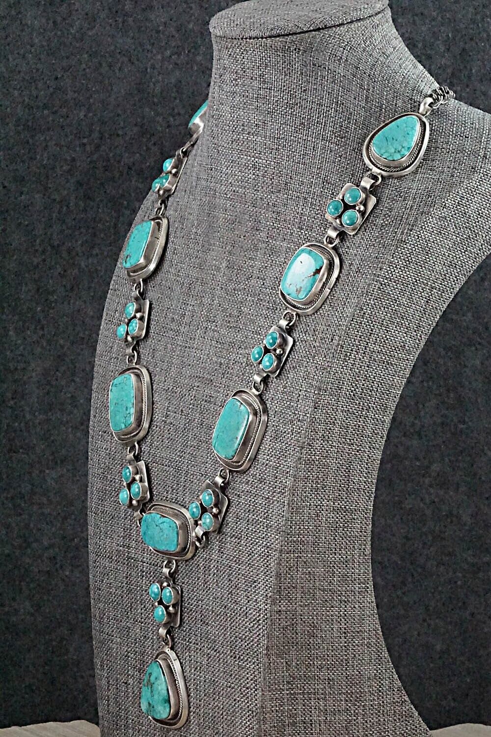 Turquoise & Sterling Silver Necklace Set - Raymond Delgarito