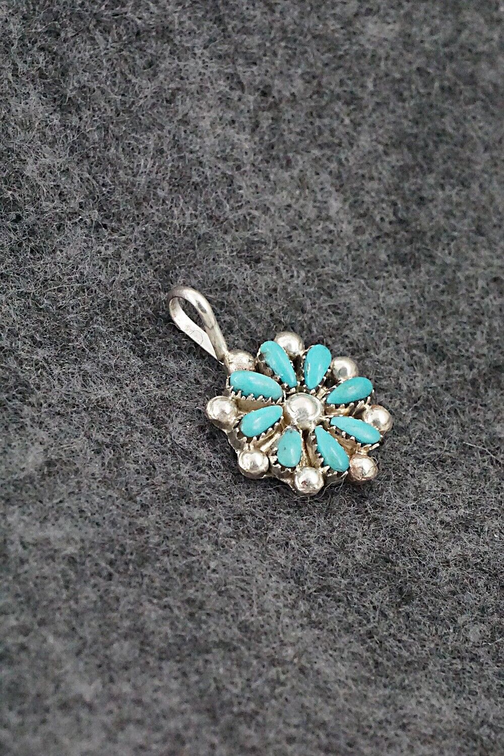 Turquoise & Sterling Silver Pendant - David Leekity