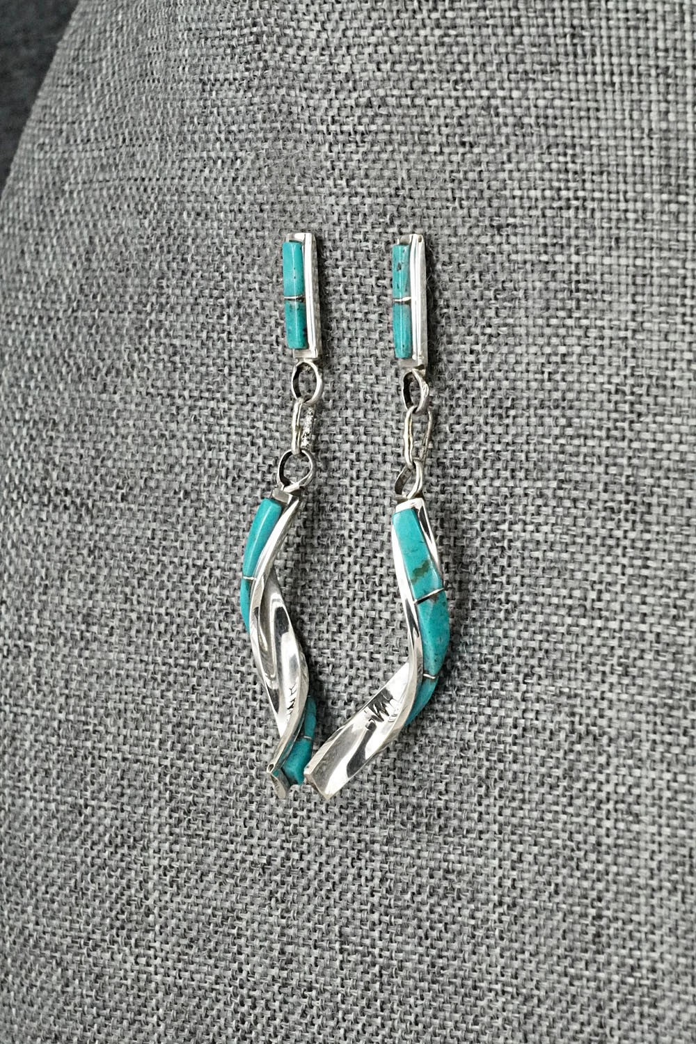 Turquoise & Sterling Silver Earrings - Gloria Waatsa