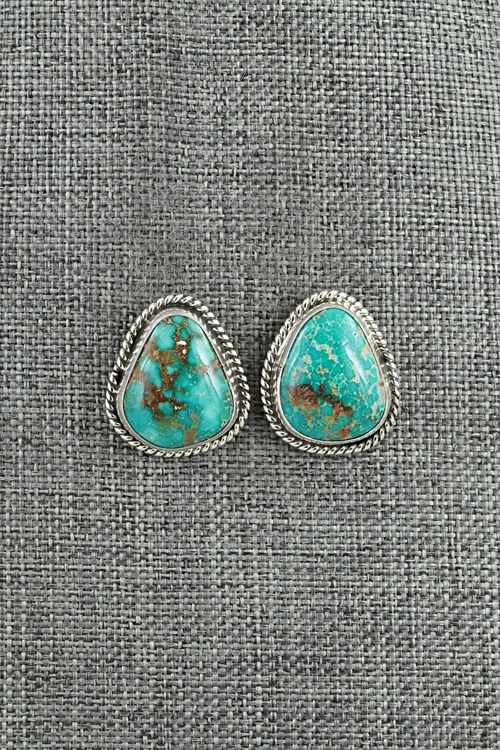 Turquoise & Sterling Silver Earrings - Eugene Gruber