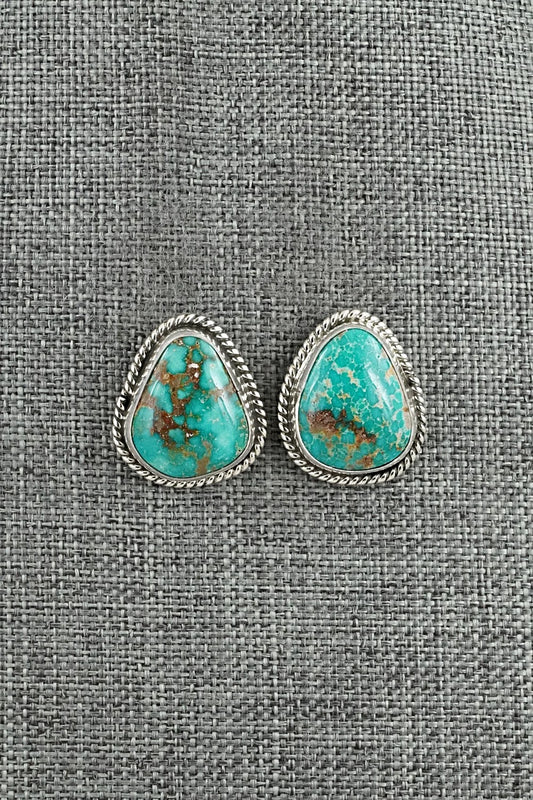 Turquoise & Sterling Silver Earrings - Eugene Gruber