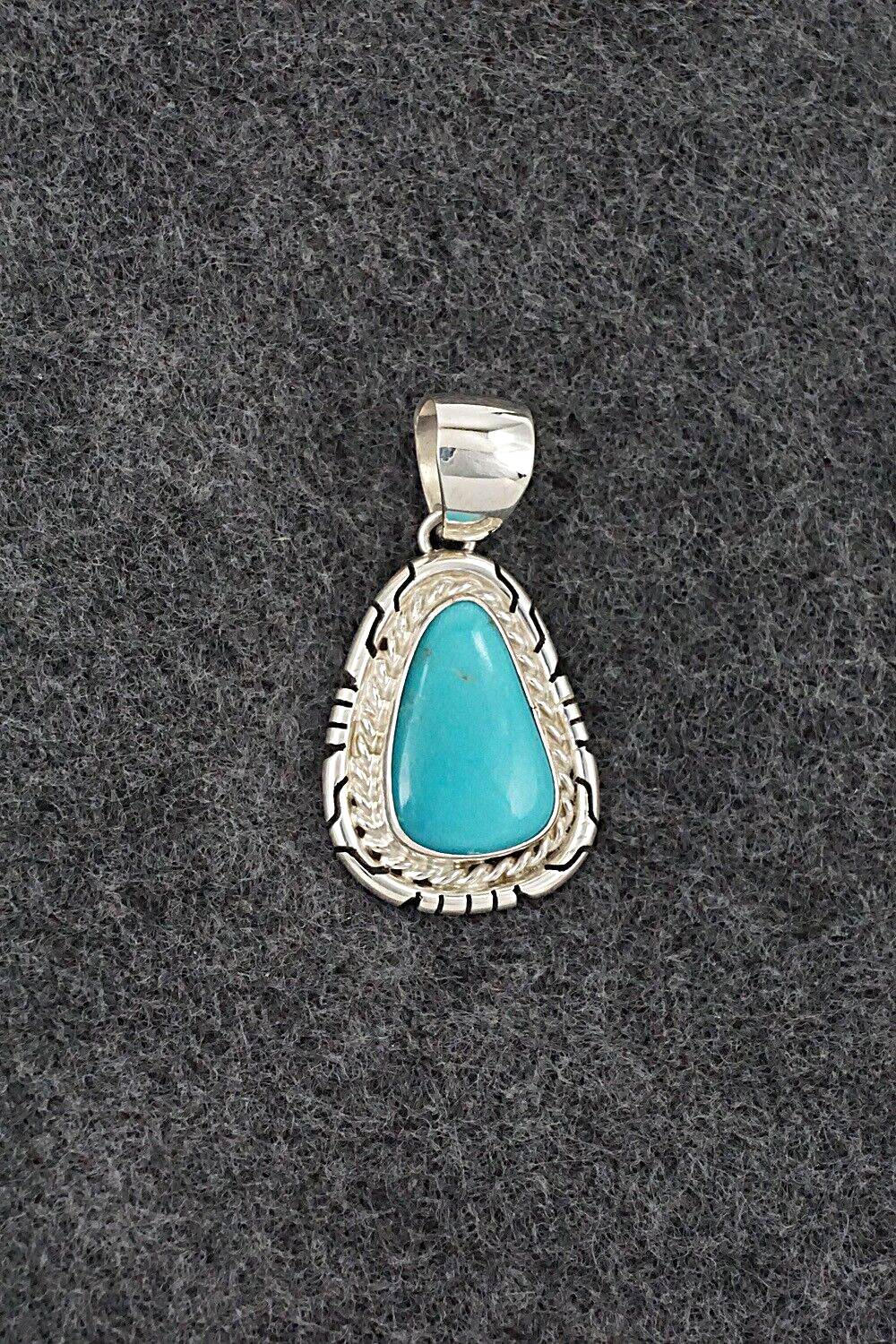 Turquoise & Sterling Silver Pendant - Johnny Frank