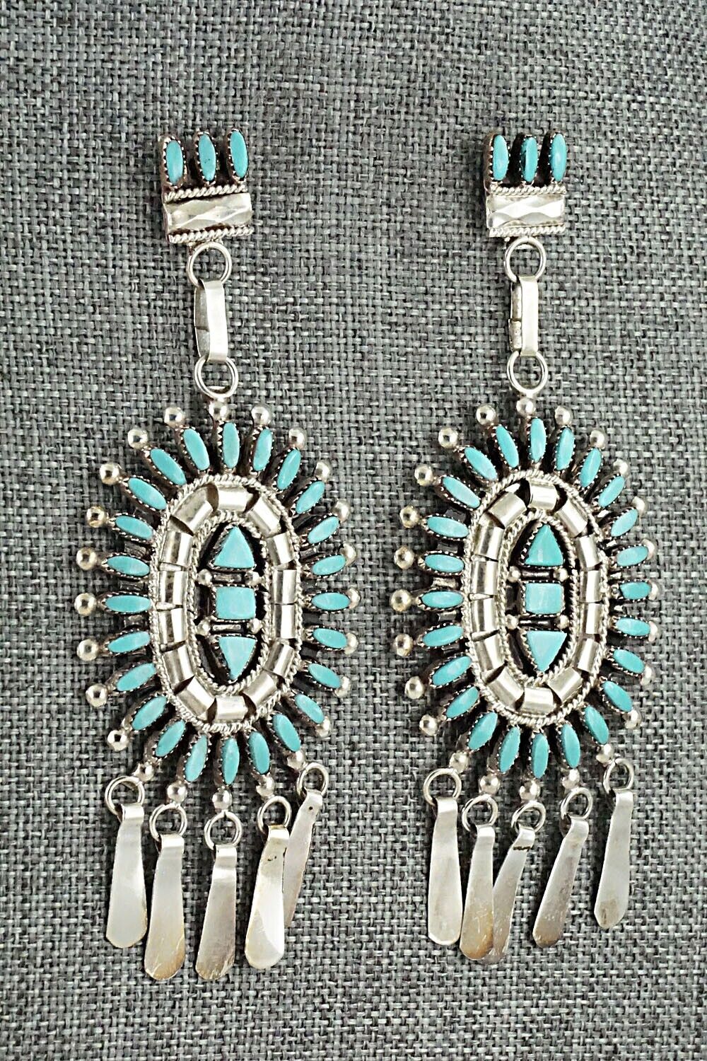 Turquoise & Sterling Silver Earrings - Evonne Hustito