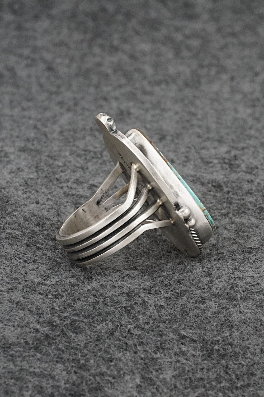 Turquoise & Sterling Silver Ring - Randy Billy - Size 8.5