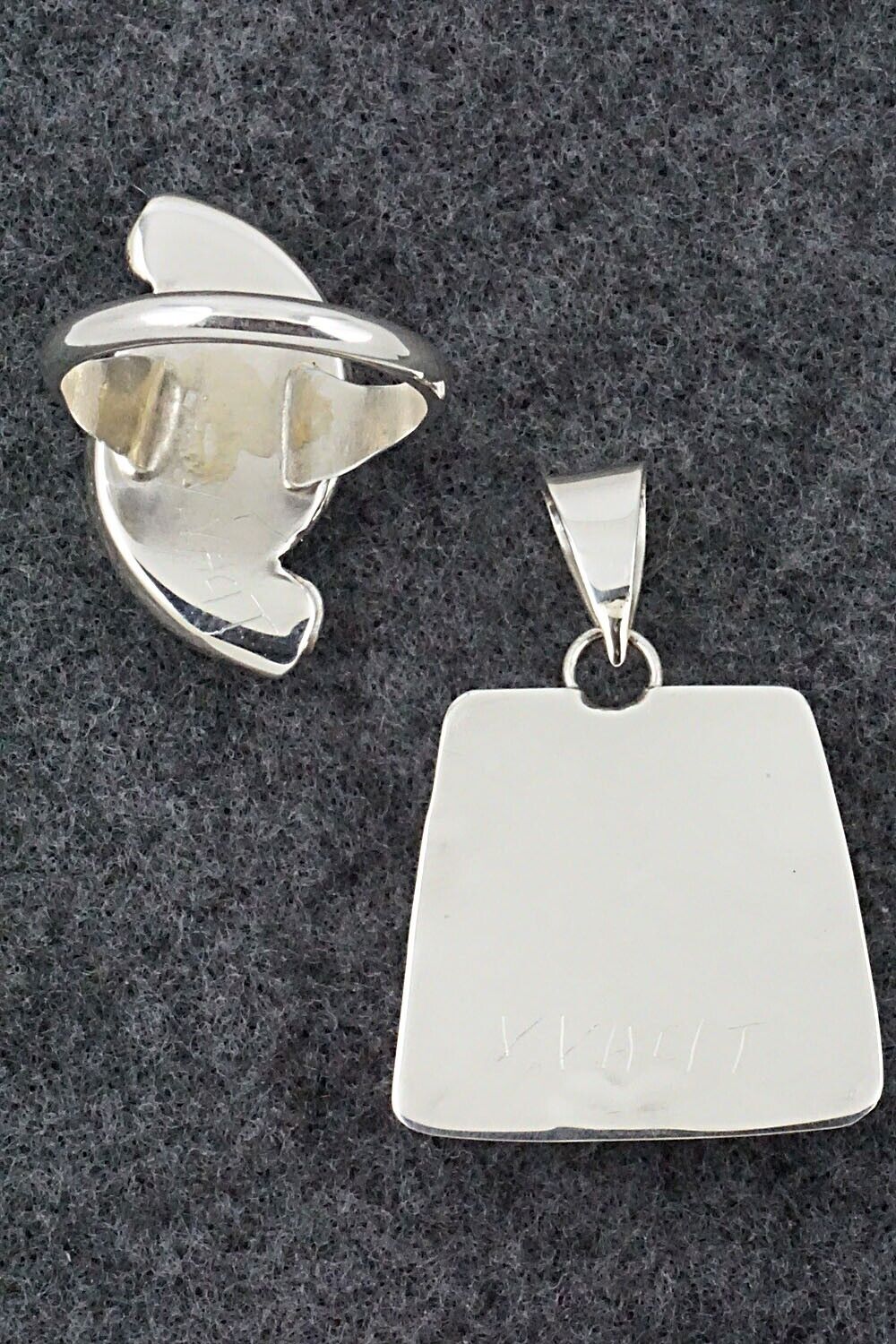 Multi Stone & Sterling Silver Inlay Ring and Pendant - Vernon Vacit