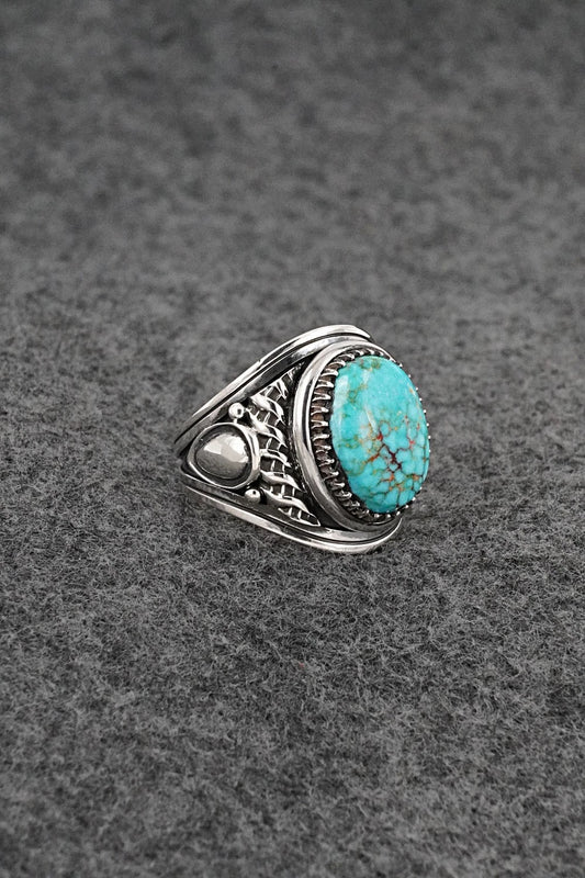 Turquoise & Sterling Silver Ring - Derrick Gordon - Size 8