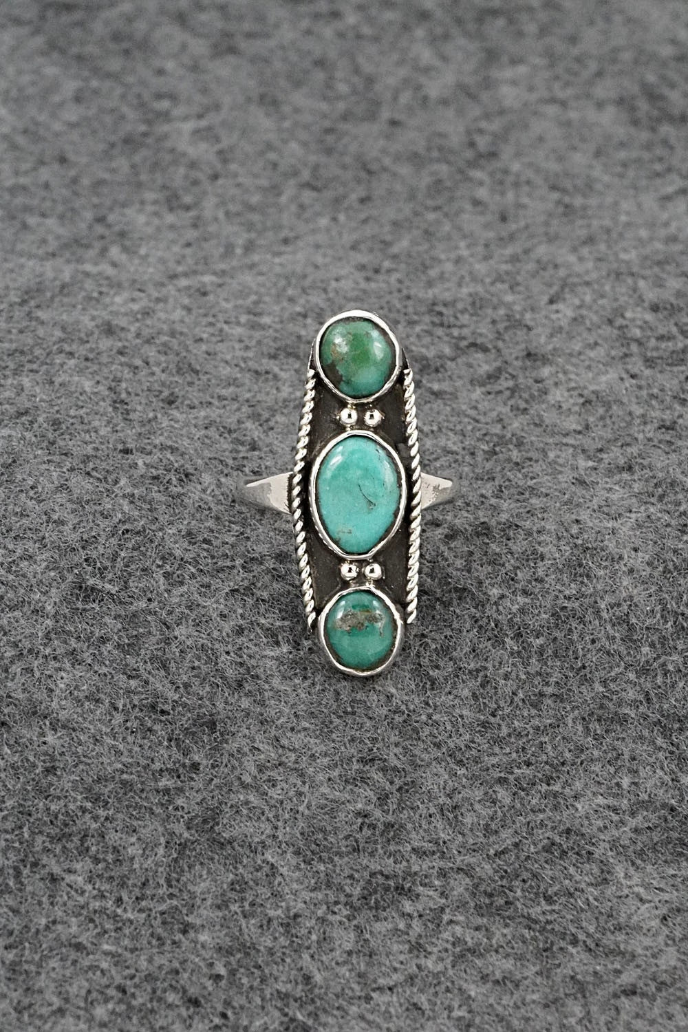 Turquoise & Sterling Silver Ring - Priscilla Reeder - Size 7.5