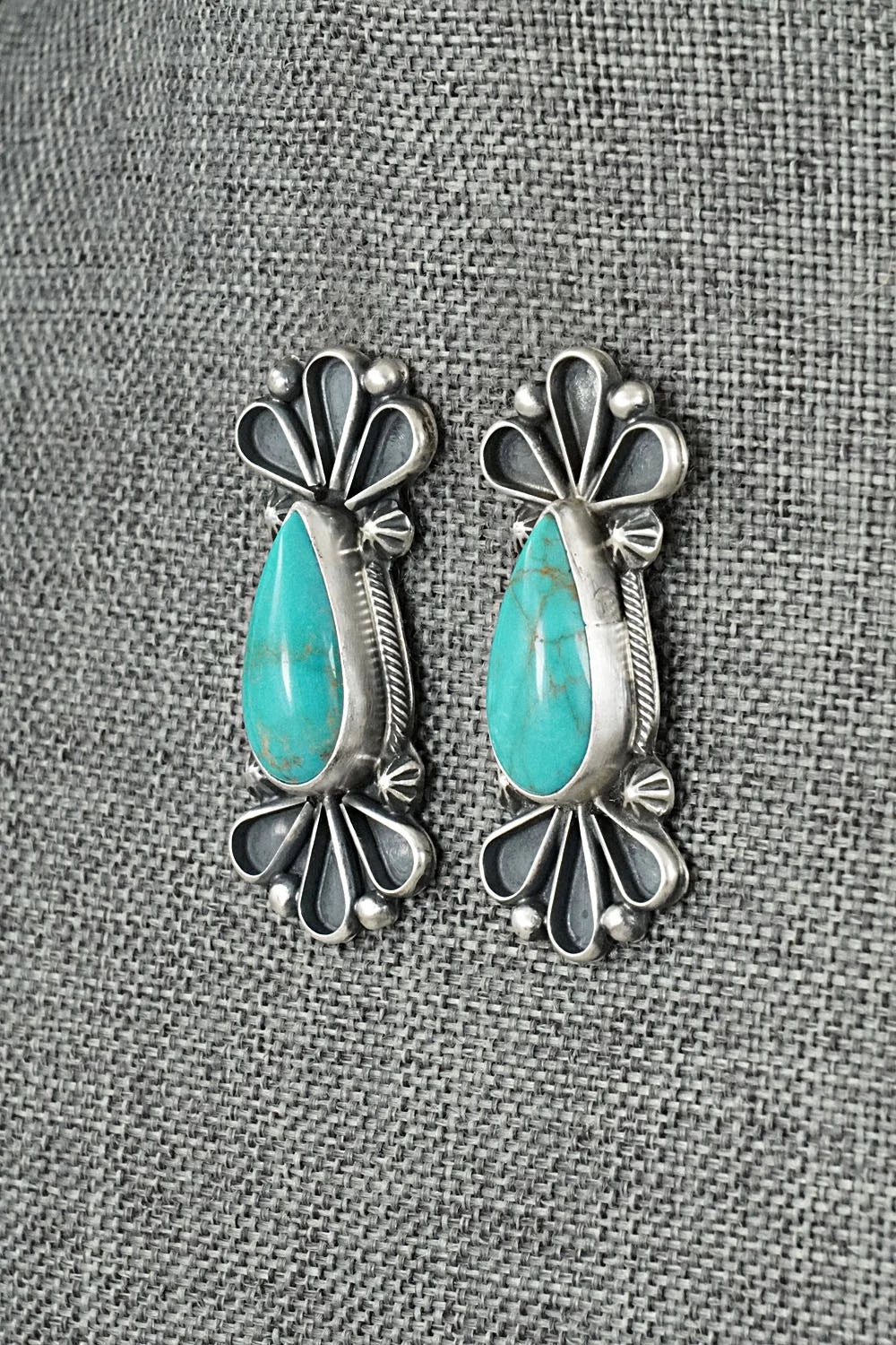 Turquoise & Sterling Silver Earrings - Bobby Johnson