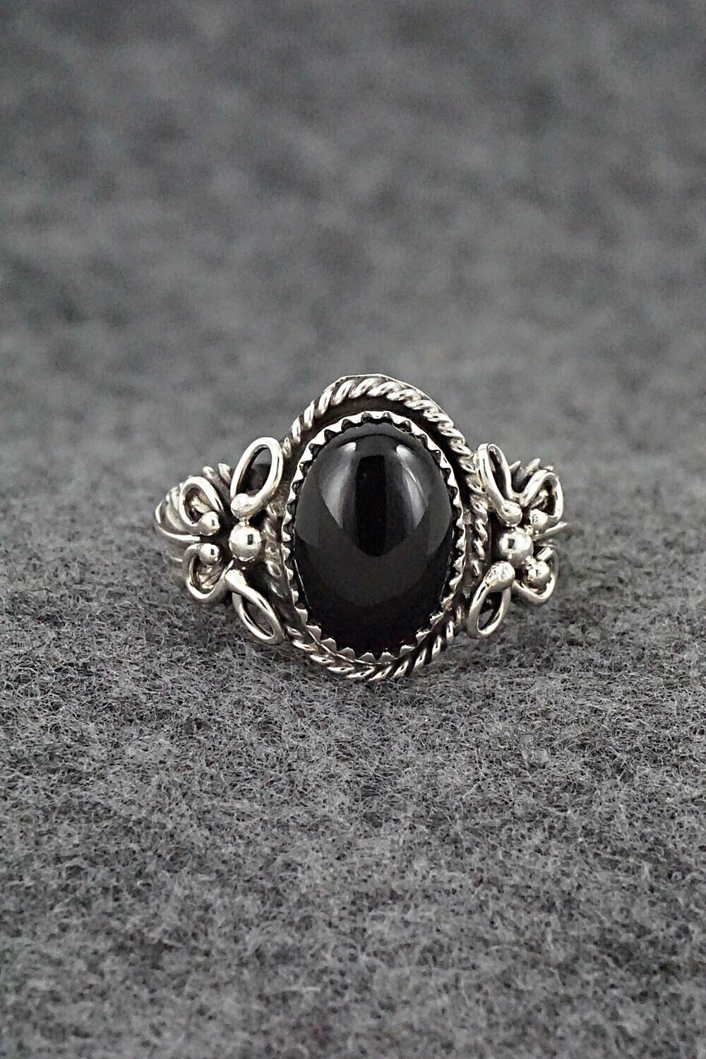 Onyx & Sterling Silver Ring - Jeannette Saunders - Size 10.75