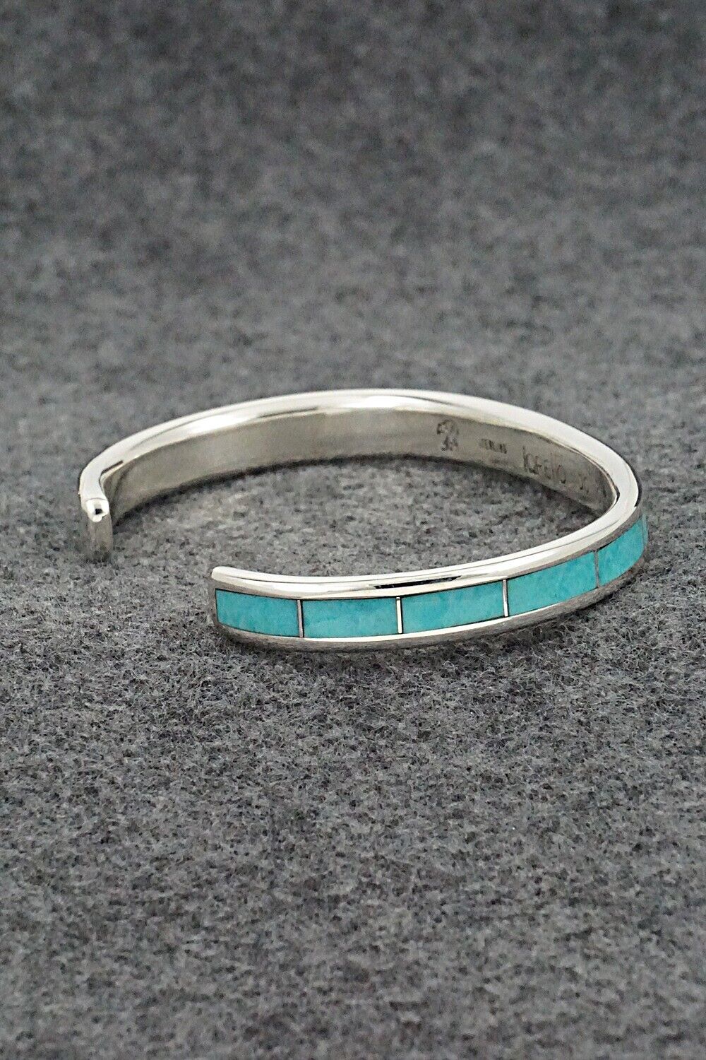 Turquoise & Sterling Silver Inlay Bracelet - Larry Loretto