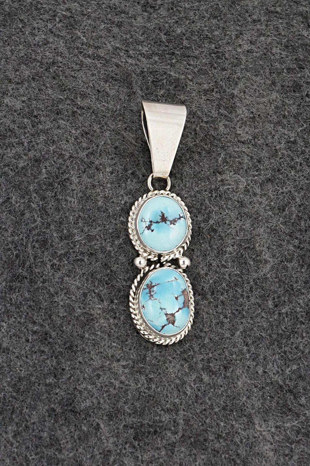 Turquoise & Sterling Silver Pendant - Eugene Gruber