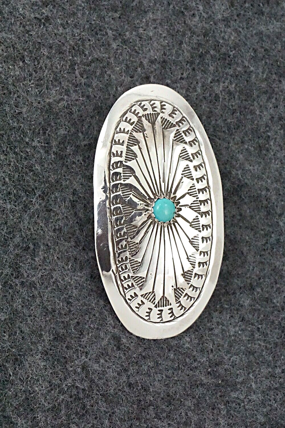 Turquoise & Sterling Silver Hair Barrette - Arlene Soce