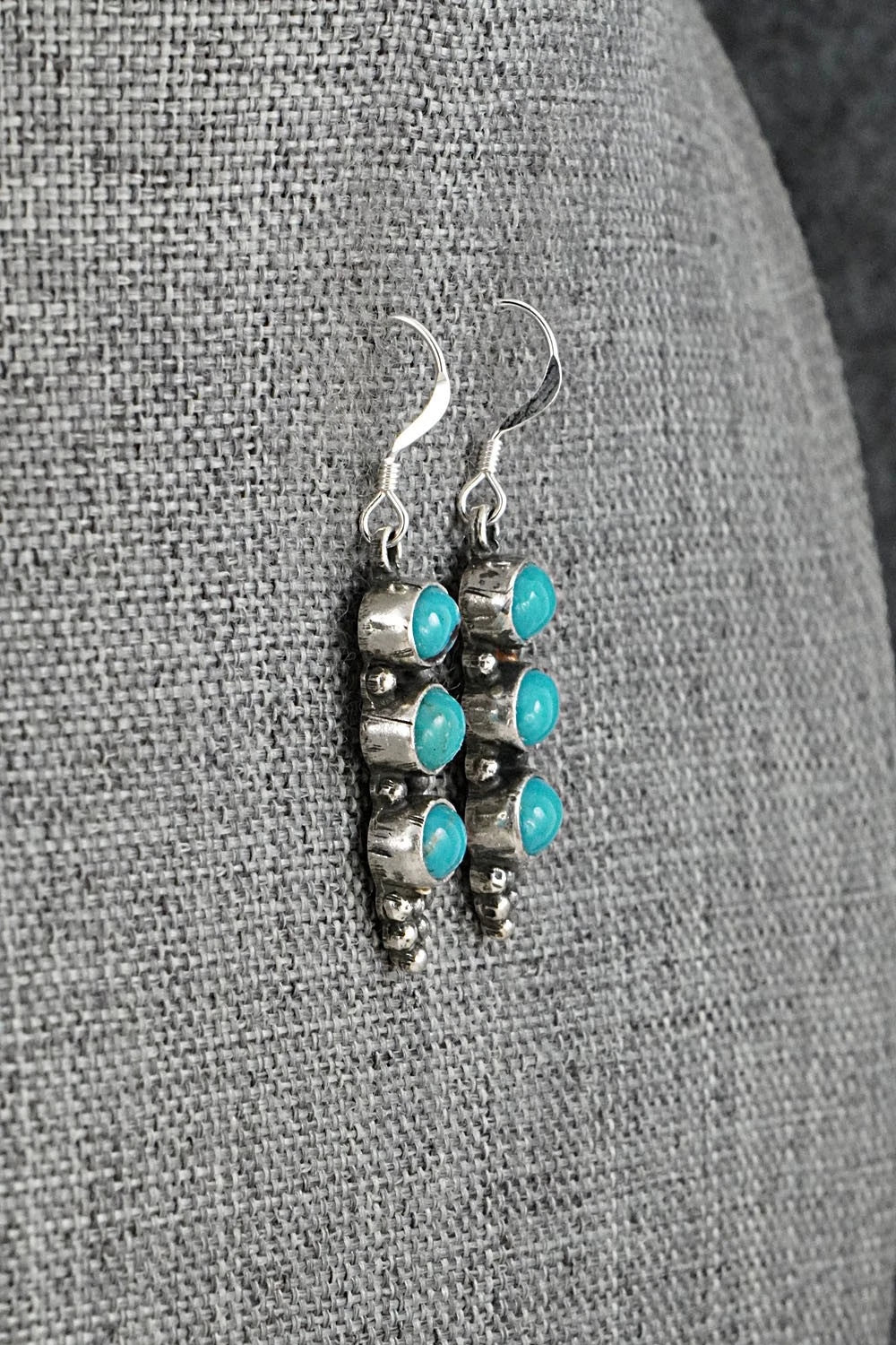 Turquoise & Sterling Silver Earrings - Gary Shorty