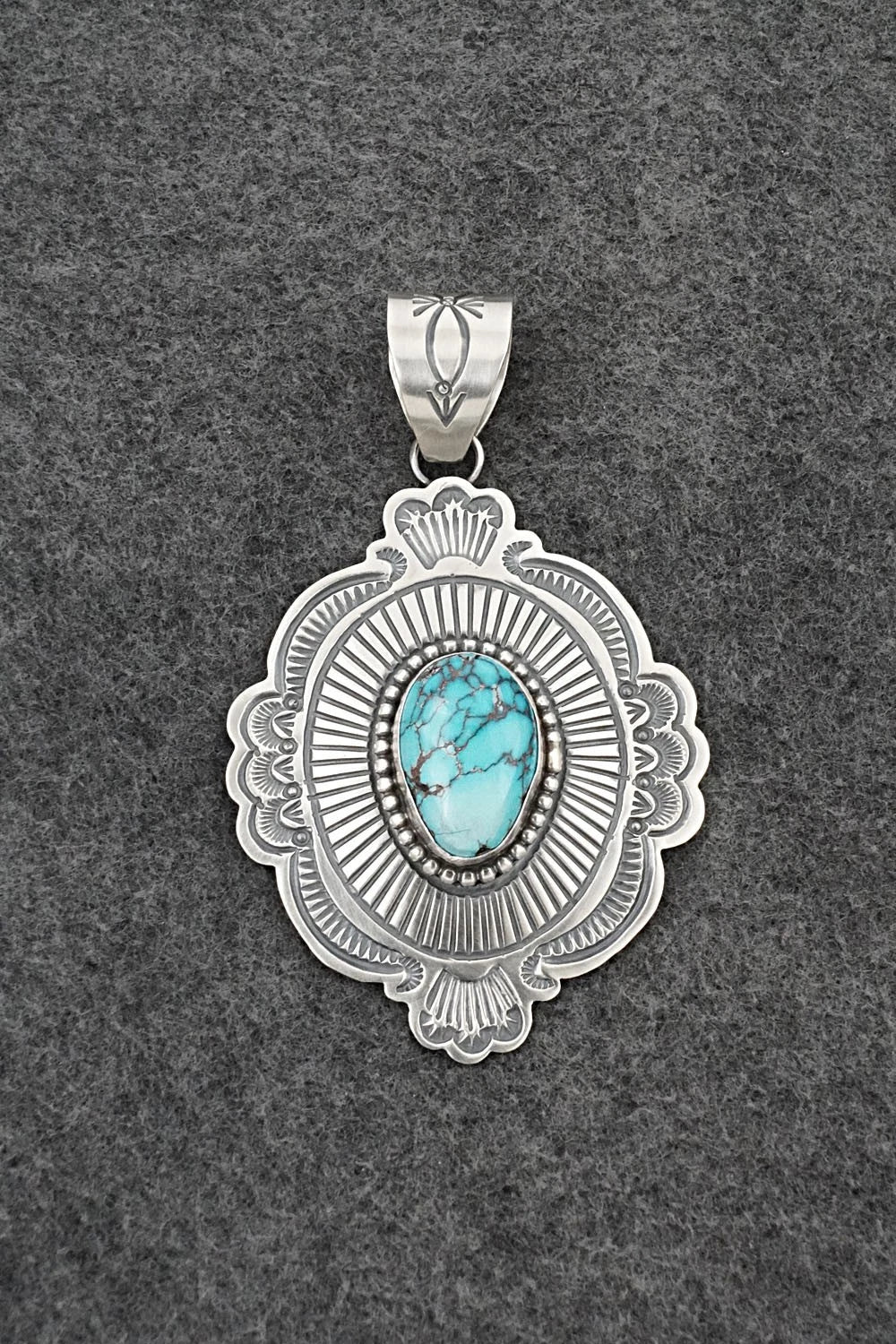 Turquoise & Sterling Silver Pendant - Arnold Blackgoat