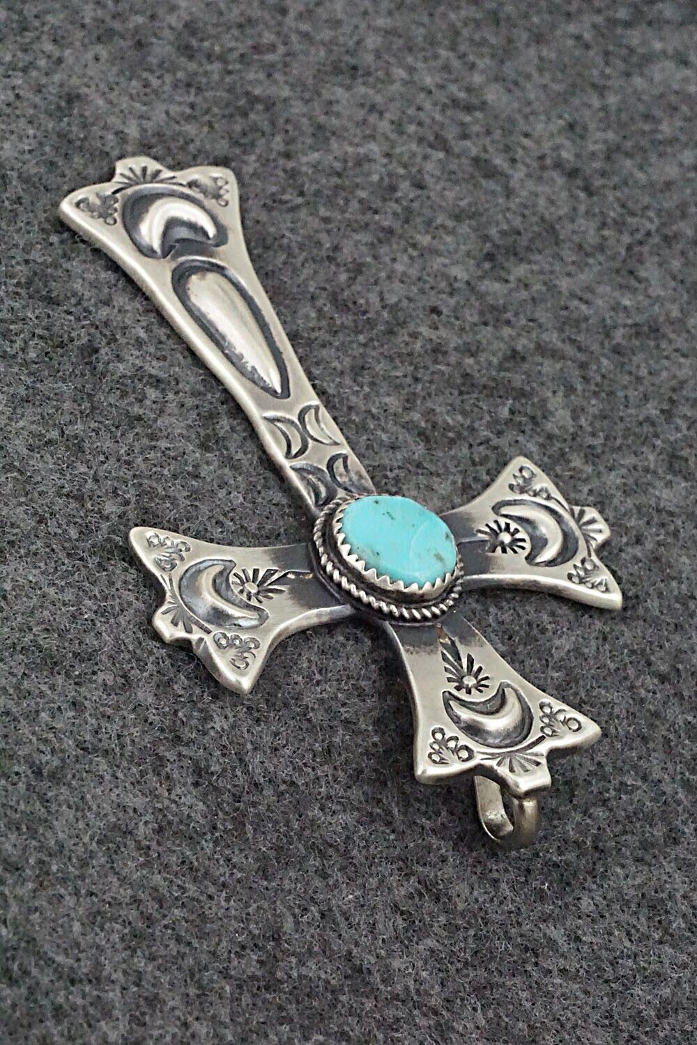 Turquoise and Sterling Silver Pendant - Valerie Cayantineto