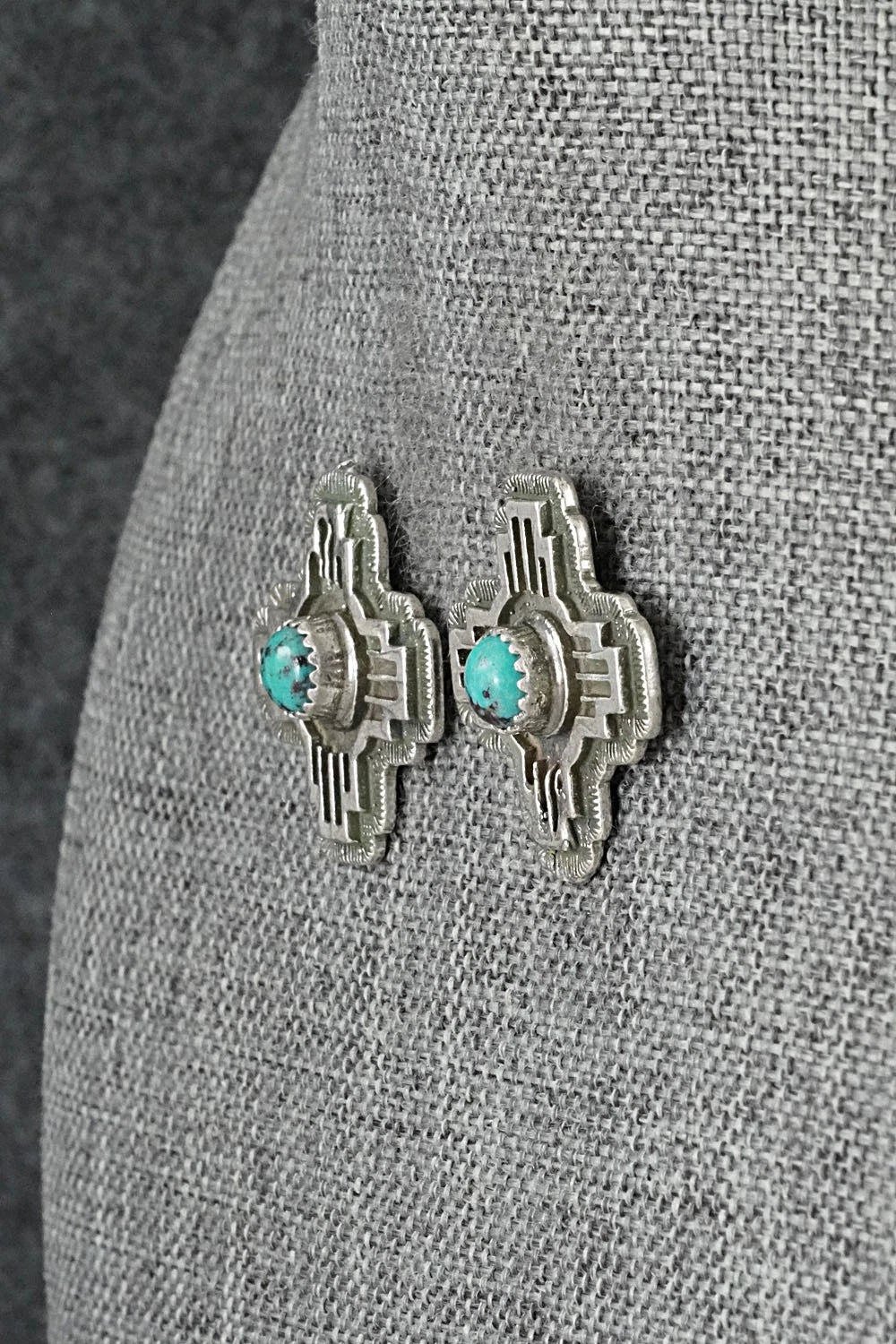 Turquoise & Sterling Silver Earrings - Robinson Martinez