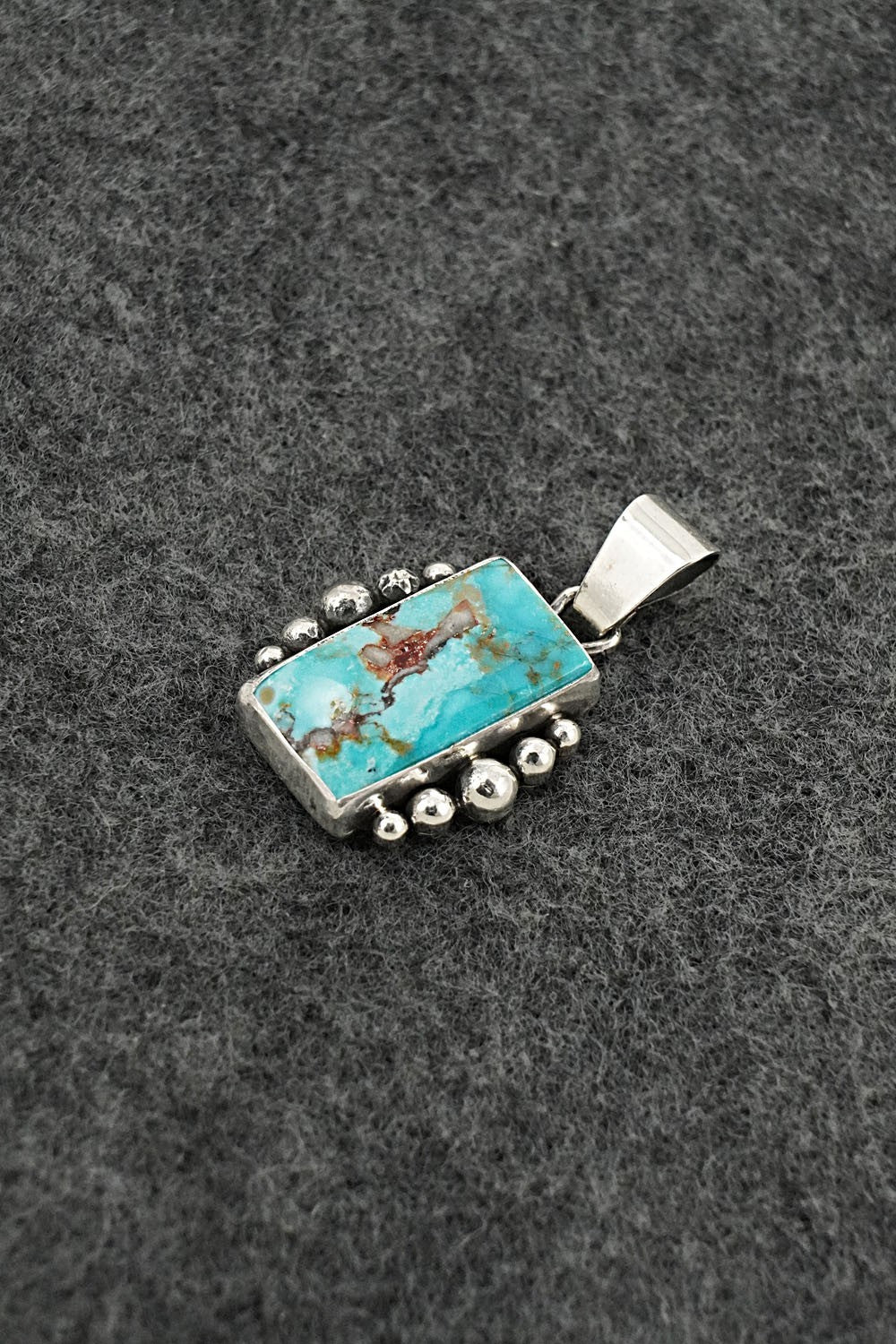 Turquoise & Sterling Silver Pendant - Eugene Gruber