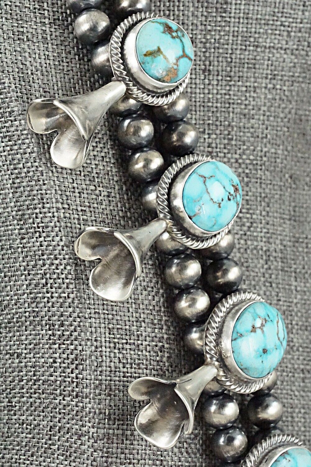 Turquoise & Sterling Silver Squash Blossom Set - Randy Boyd