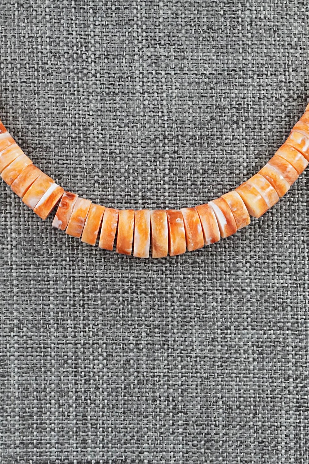 Spiny Oyster & Sterling Silver Necklace 18" - Doreen Jake