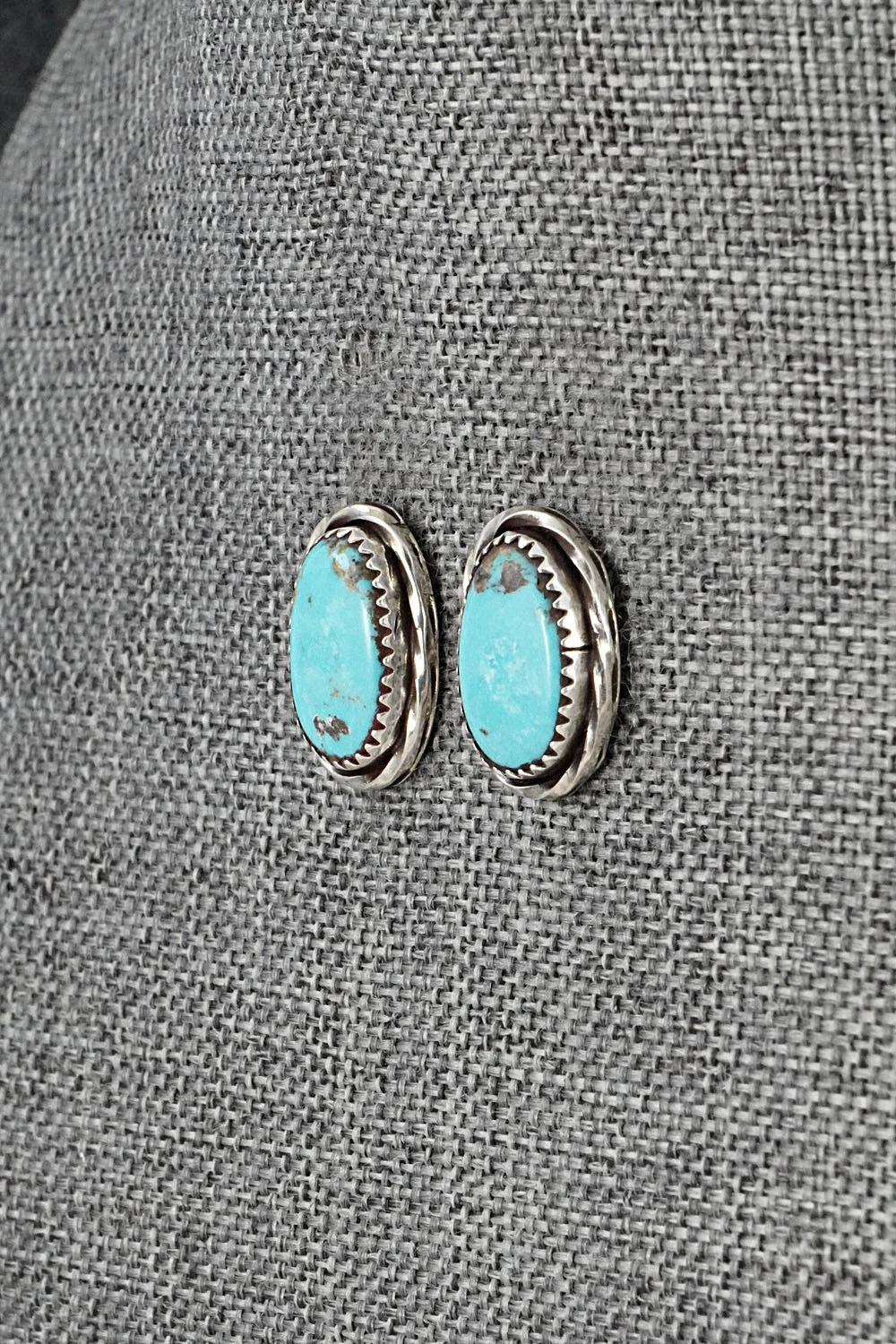 Turquoise & Sterling Silver Earrings - Ernest Hawthorne