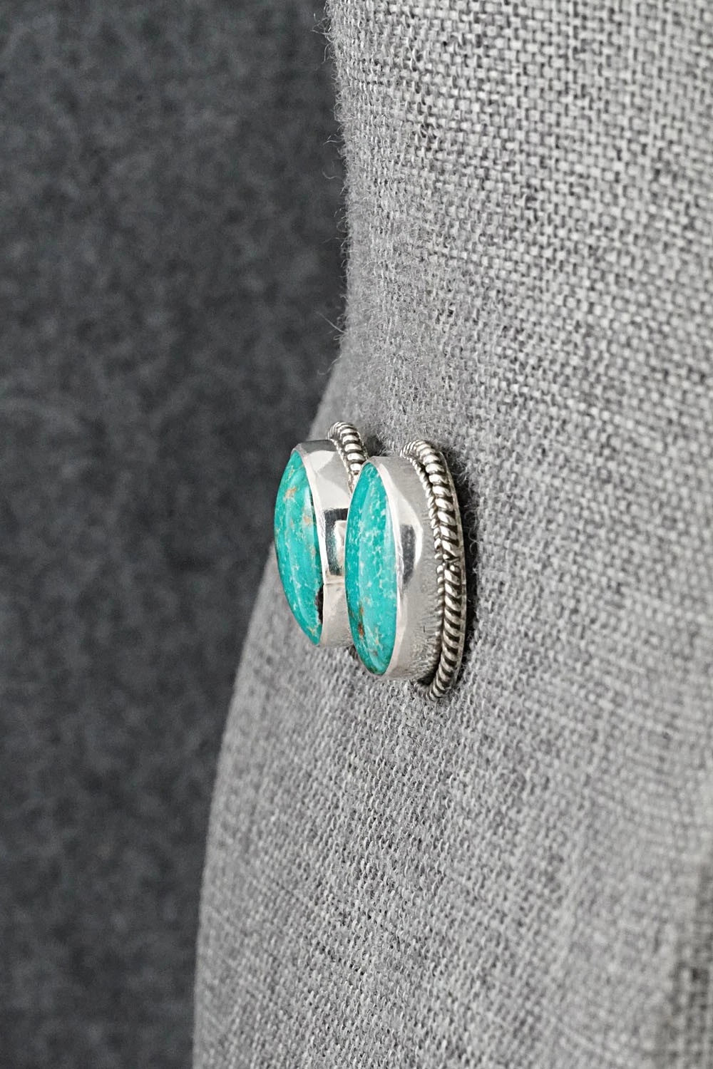 Turquoise & Sterling Silver Earrings - Eugene Gruber