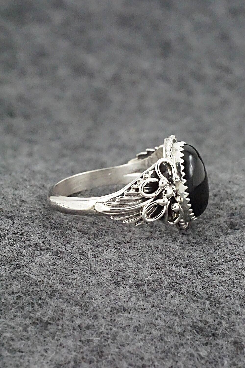 Onyx & Sterling Silver Ring - Jeannette Saunders - Size 12