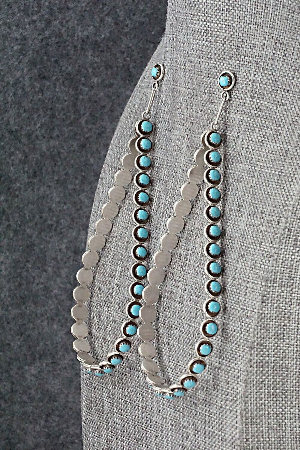 Turquoise & Sterling Silver Earrings - Florenda Lonasee