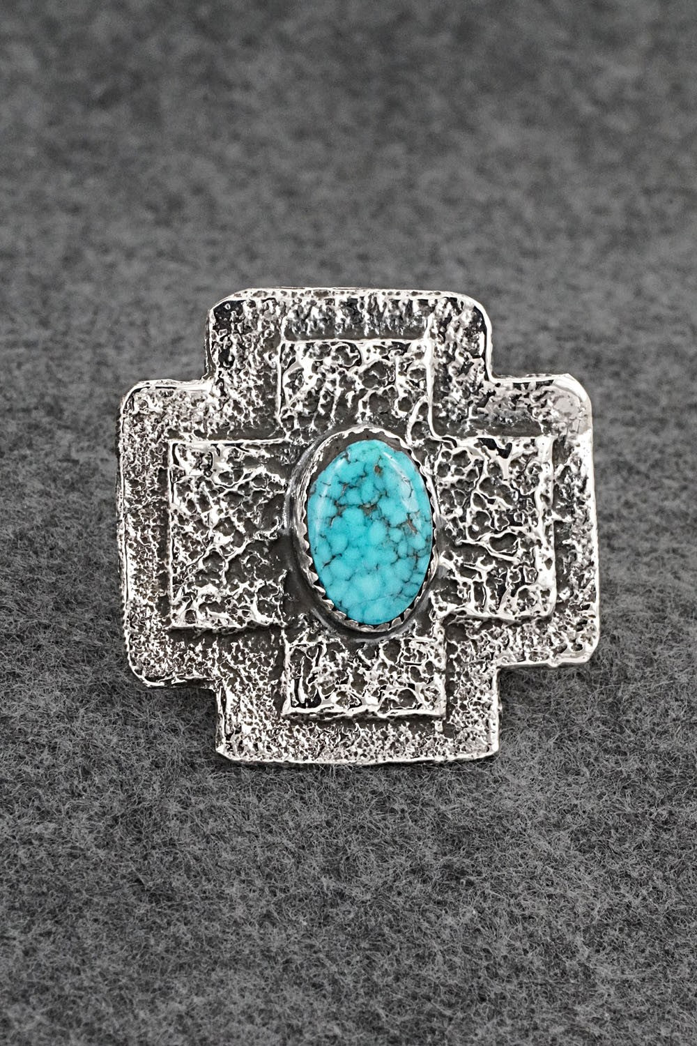 Turquoise & Sterling Silver Ring - Dymitri Arviso - Size 8, Adj.