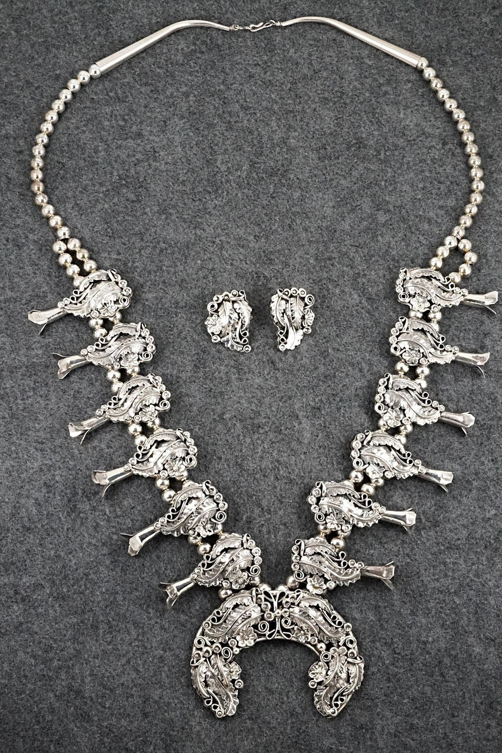 Sterling Silver Squash Blossom Set - Harry B. Yazzie