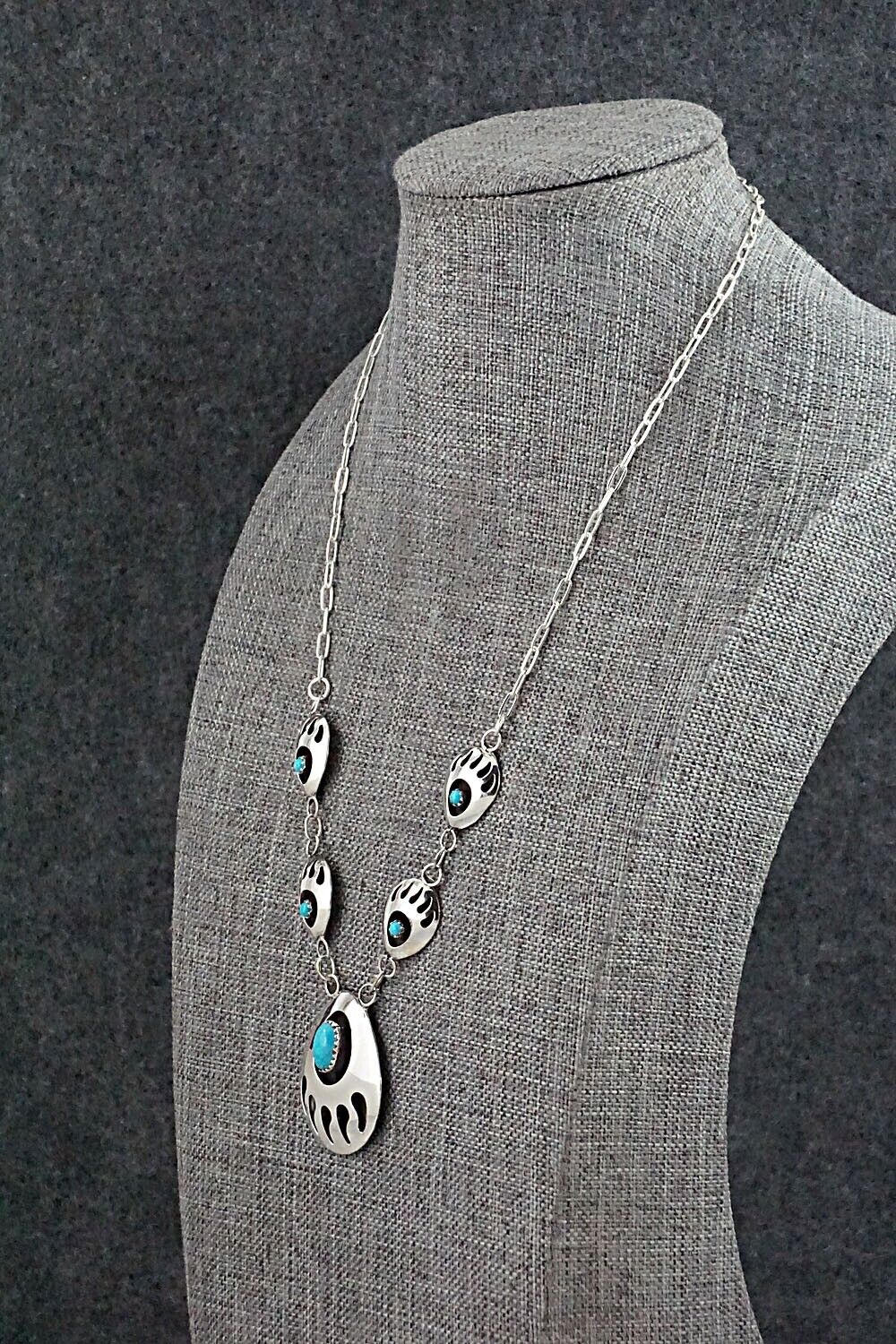Turquoise & Sterling Silver Necklace - Leroy Parker