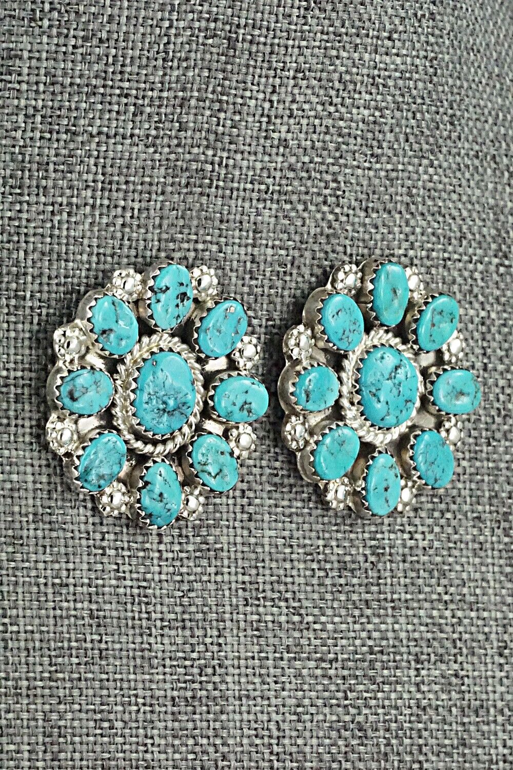 Turquoise & Sterling Silver Earrings - Martin Muskett