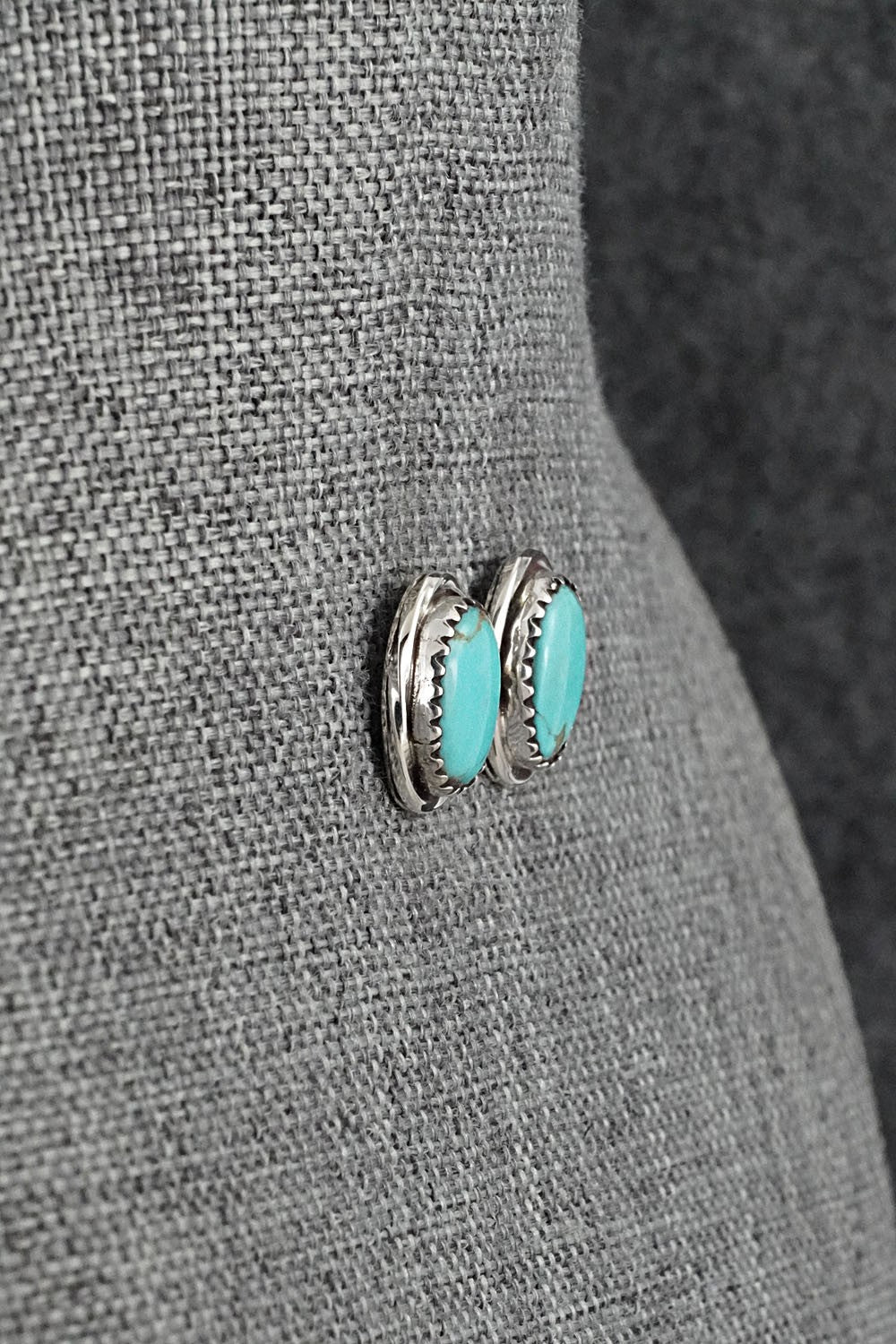 Turquoise & Sterling Silver Earrings - Ernest Hawthorne