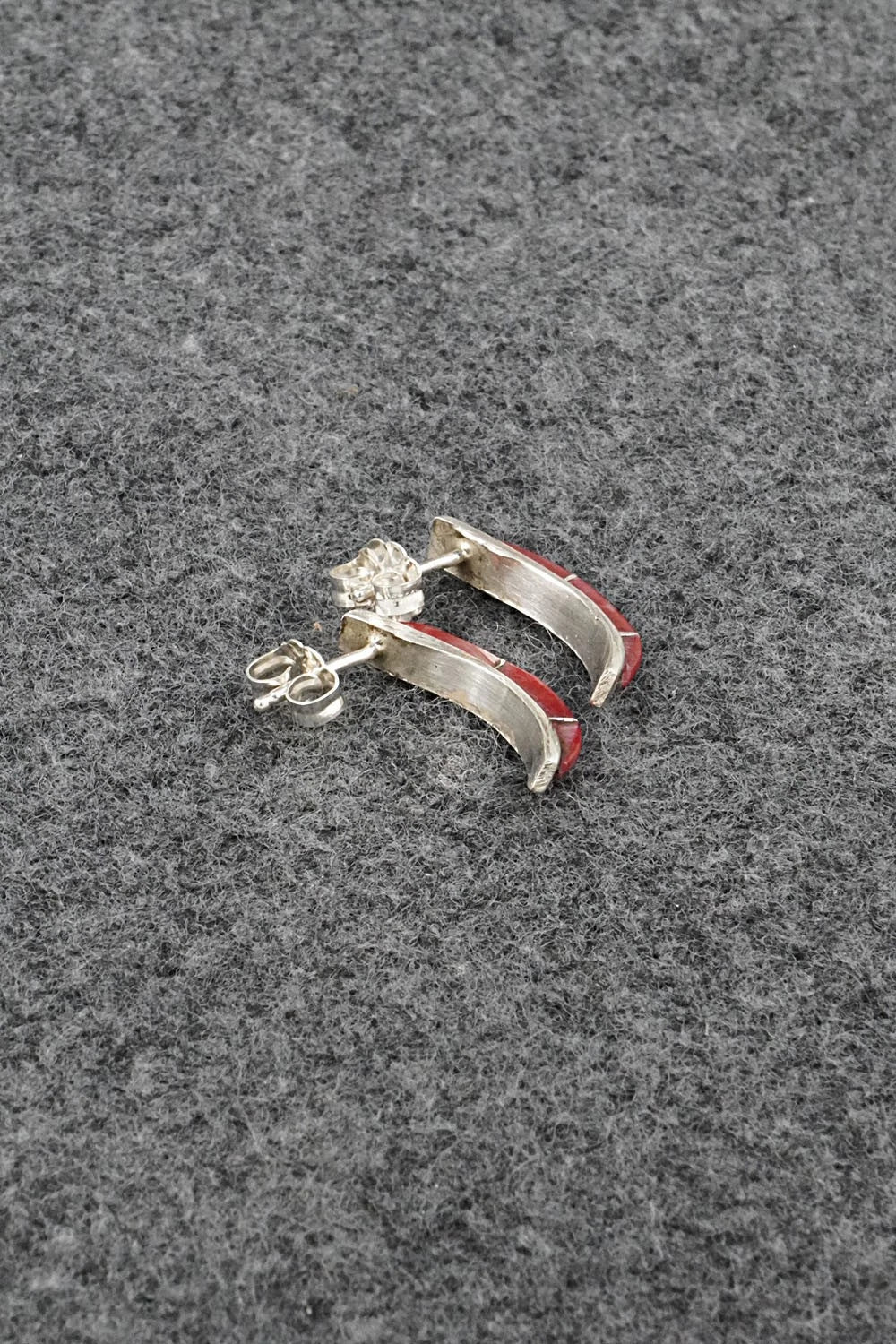 Coral & Sterling Silver Earrings - Kent Lonjose