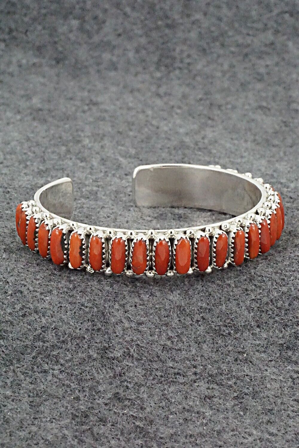 Coral & Sterling Silver Bracelet - Jasper Wilson