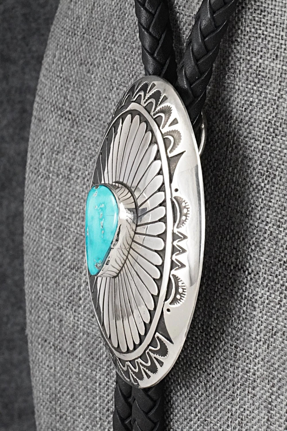 Turquoise & Sterling Silver Bolo Tie - Charlie John
