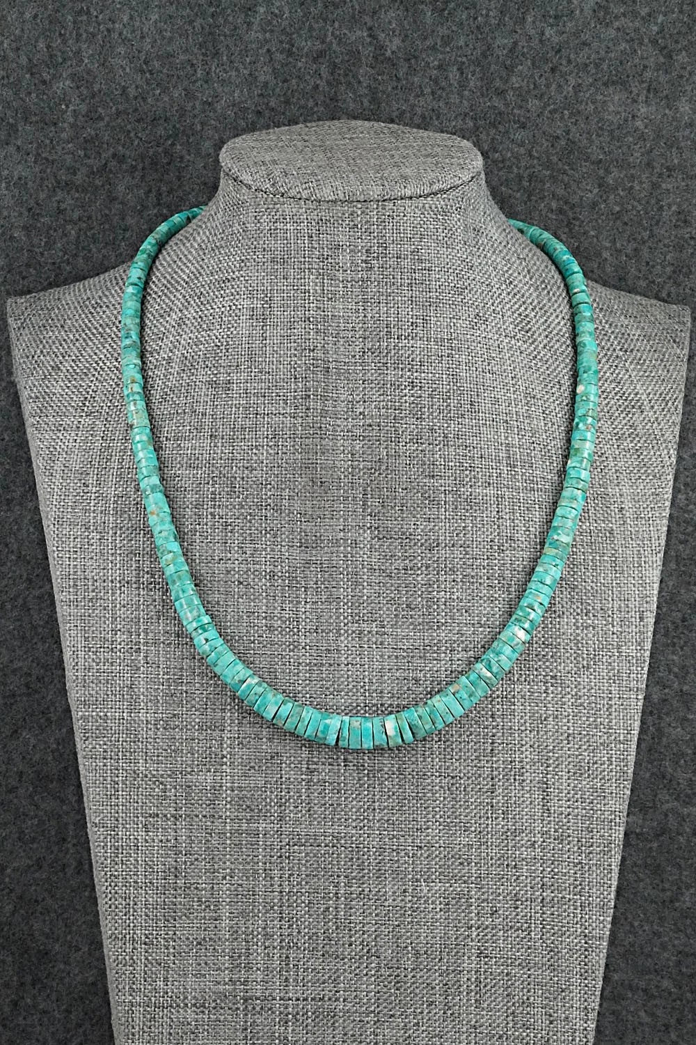 Turquoise & Sterling Silver Necklace 18" - Doreen Jake