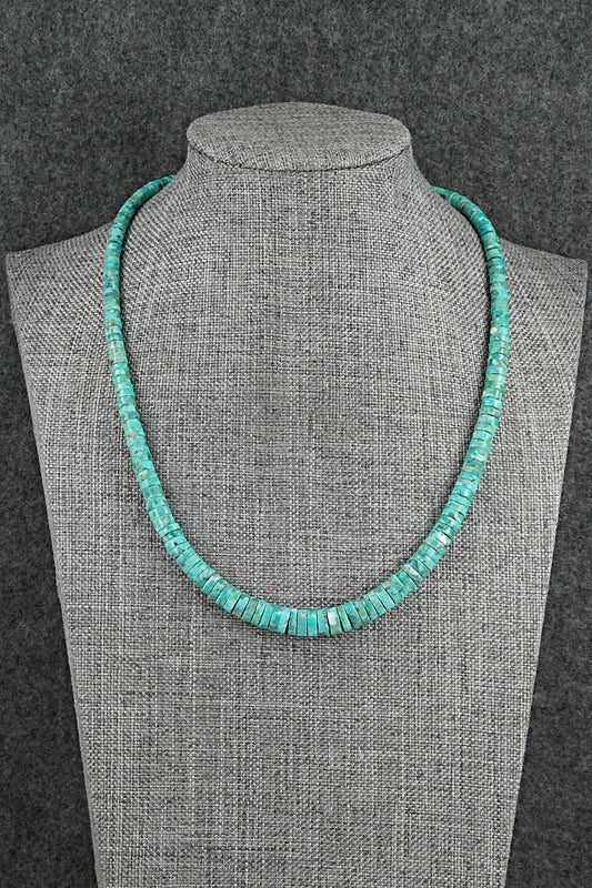 Turquoise & Sterling Silver Necklace 18" - Doreen Jake