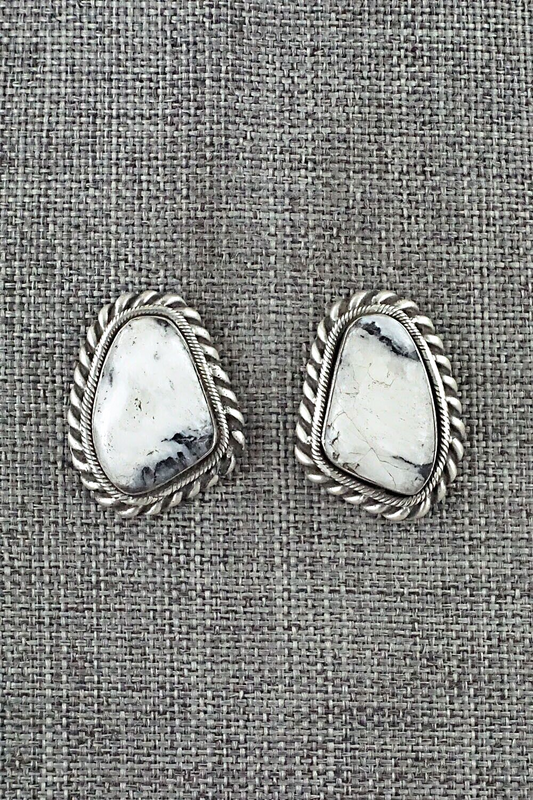 White Buffalo & Sterling Silver Earrings - Sharon McCarthy