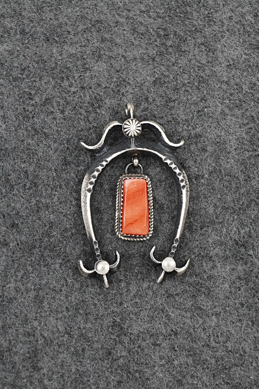 Spiny Oyster and Sterling Silver Pendant - Martha Cayatineto