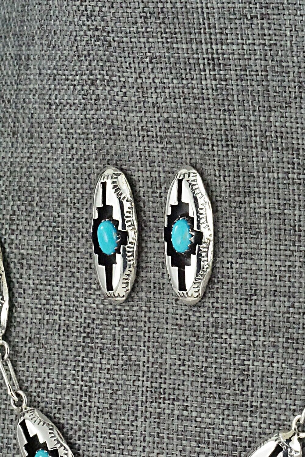 Turquoise & Sterling Silver Necklace and Earrings Set - Felix Perry