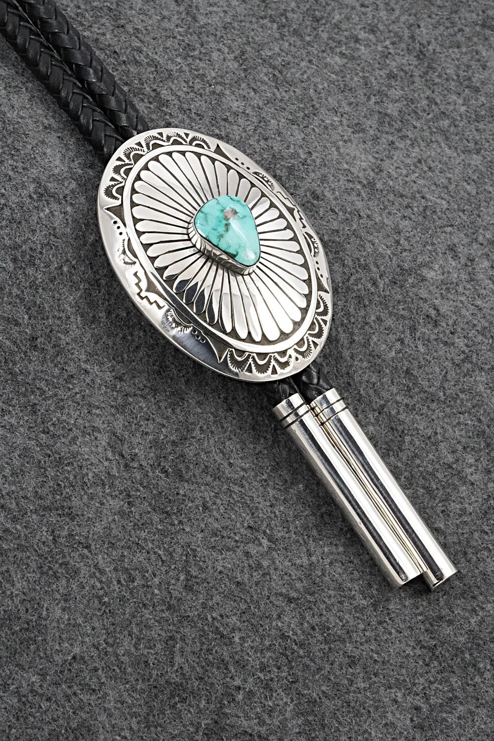 Turquoise & Sterling Silver Bolo Tie and Buckle - Charlie John