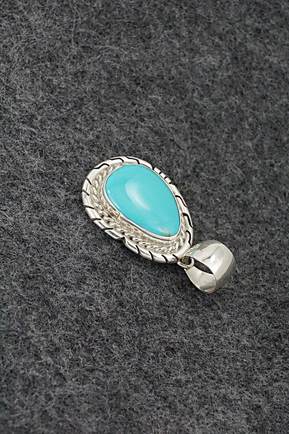 Turquoise & Sterling Silver Pendant - Johnny Frank