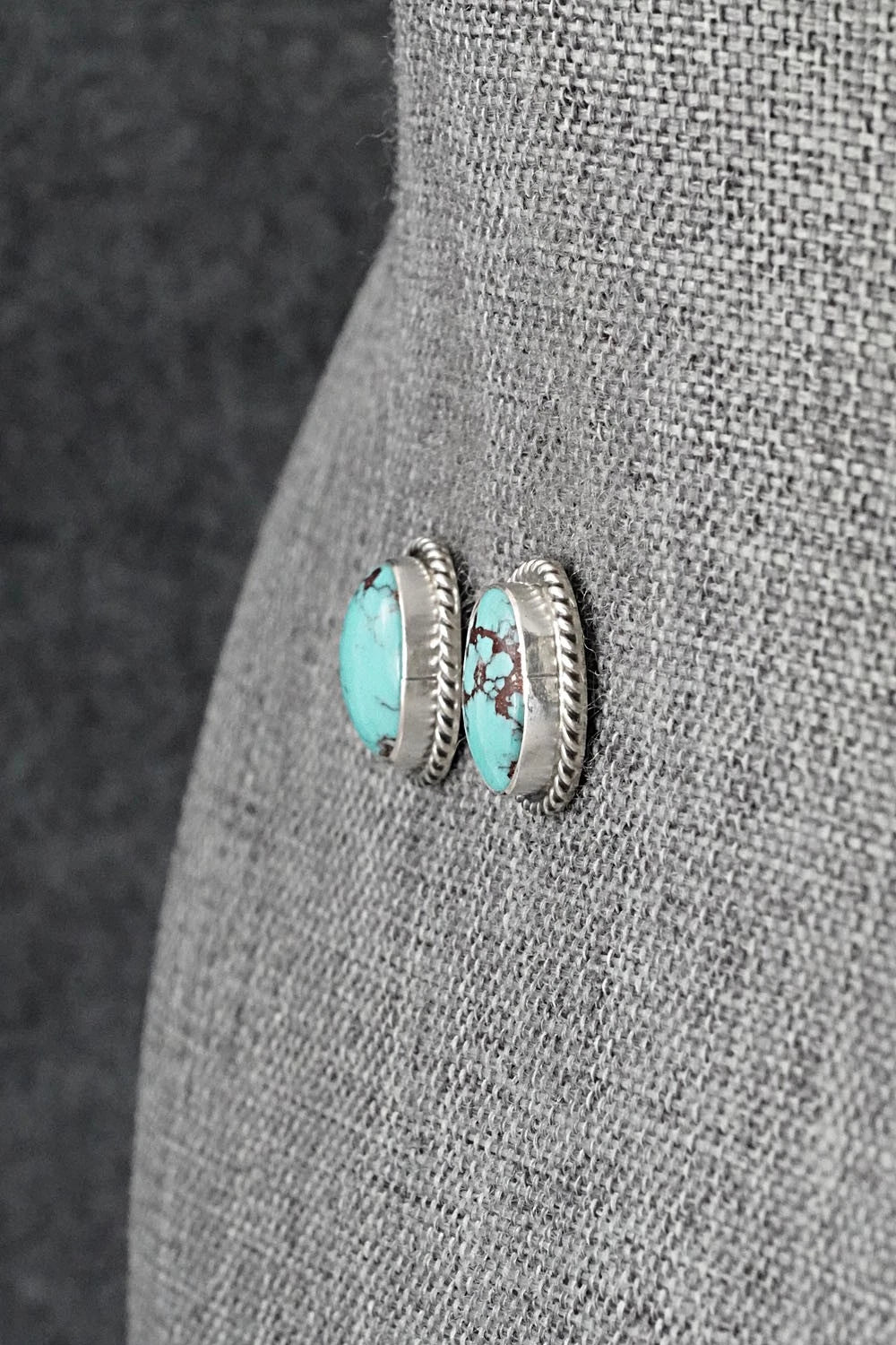 Turquoise & Sterling Silver Earrings - Eugene Gruber
