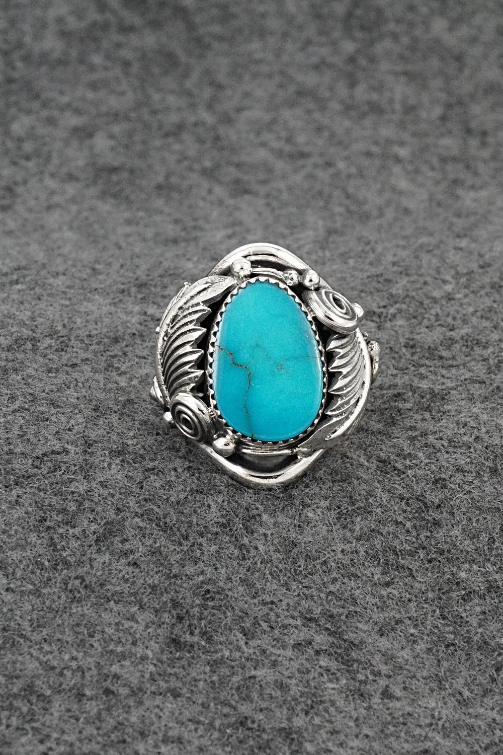 Turquoise & Sterling Silver Ring - Darrell Morgan - Size 9.5