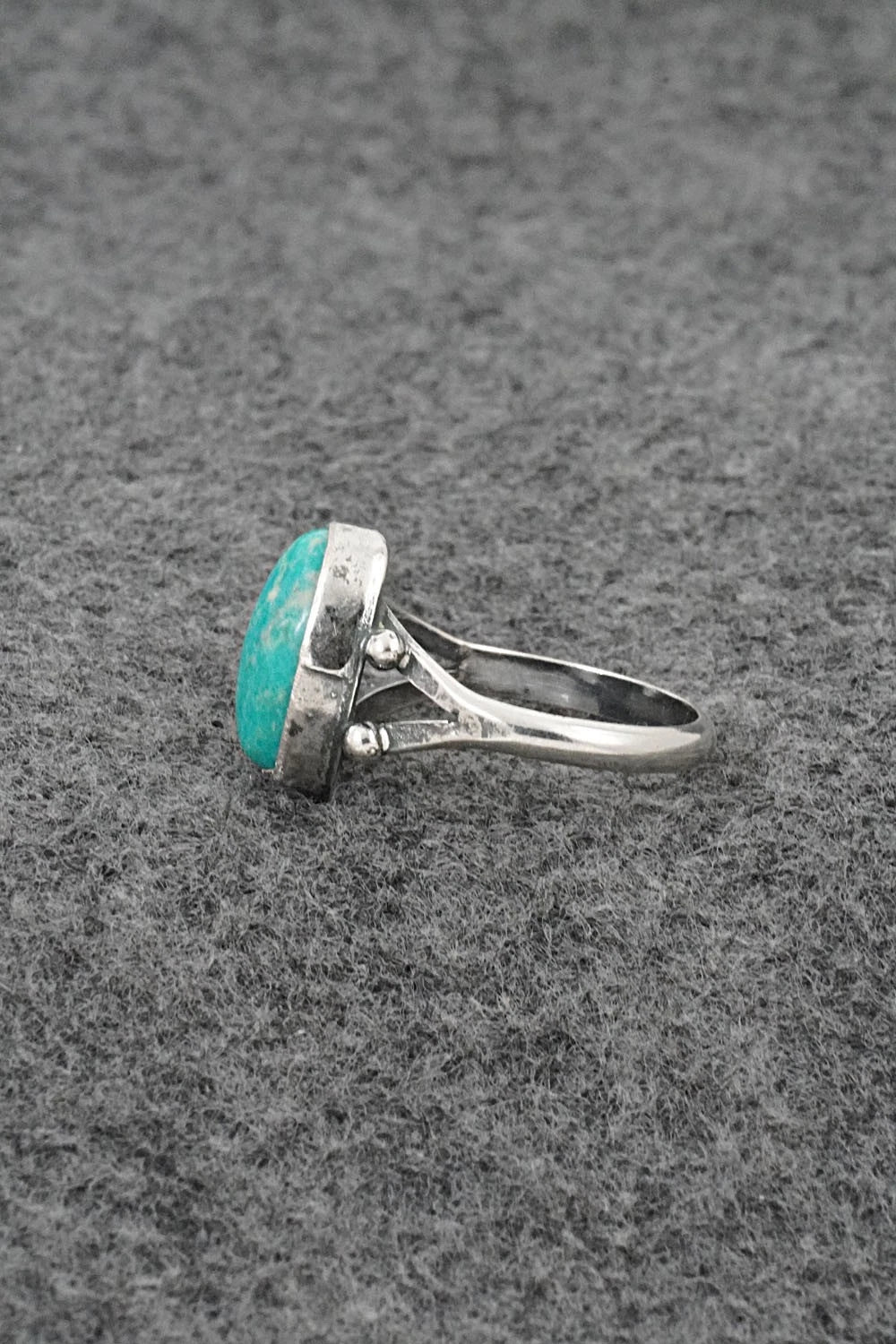 Turquoise and Sterling Silver Ring - Jerryson Henio - Size 7.75