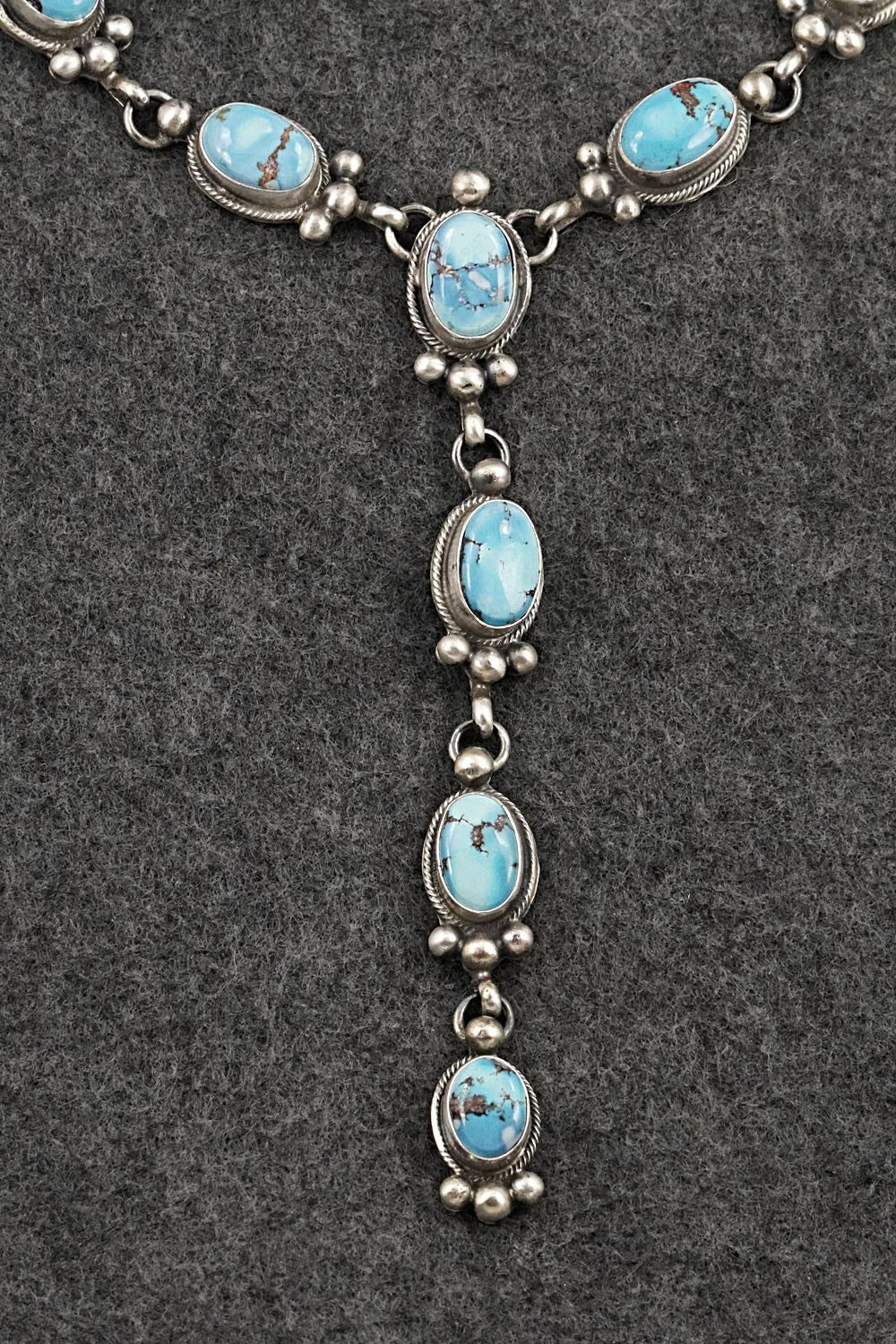 Turquoise & Sterling Silver Necklace and Earrings Set - Kathleen Livingston
